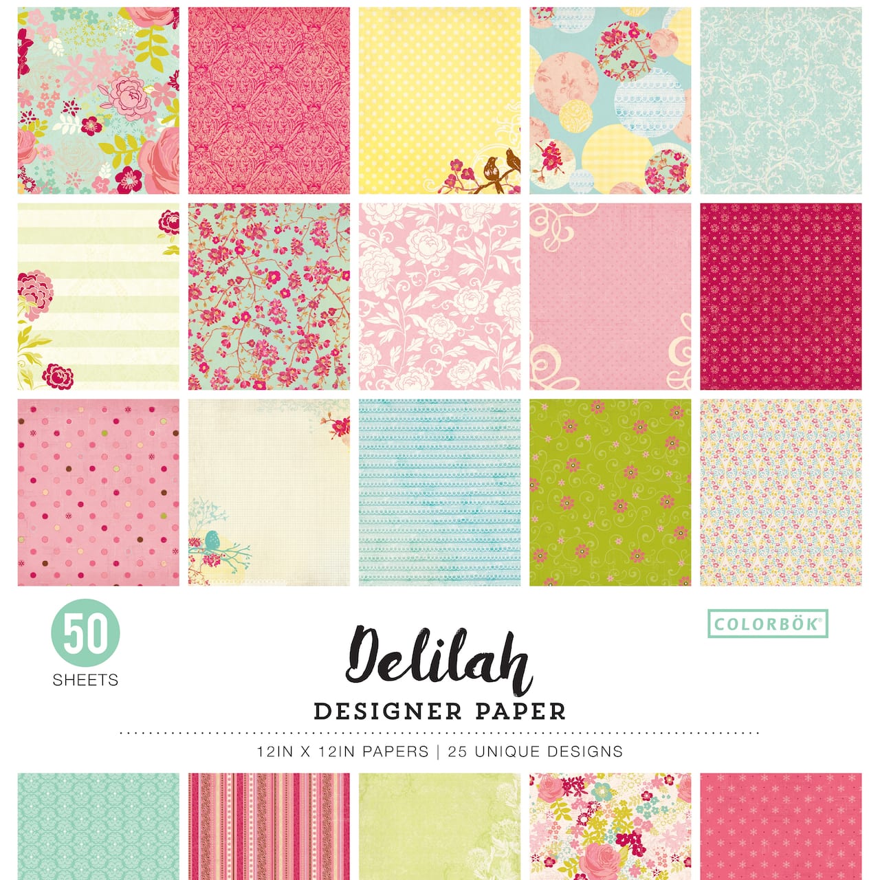 Colorbok&#xAE; Delilah Designer Paper Pad, 12&#x22; x 12&#x22;